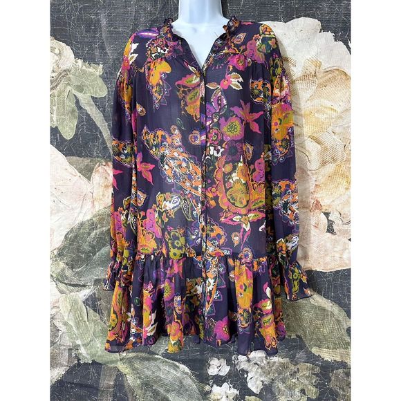 New Free People Ibiza Nights Mini Dress Size Small - Picture 1 of 3